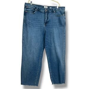 KENSIE The Allie High Rise Slim Straight 22W Crop Raw Hem Casual Classic